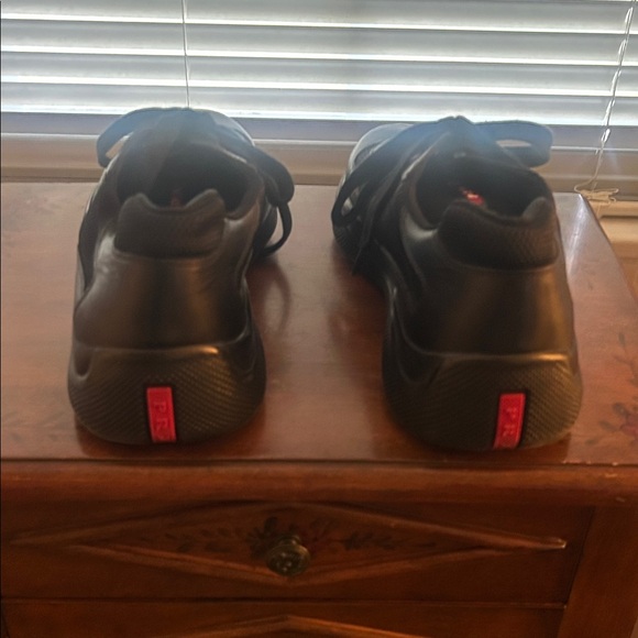 Prada Men's Black Sneakers with Red Accents - Picture 1 of 3